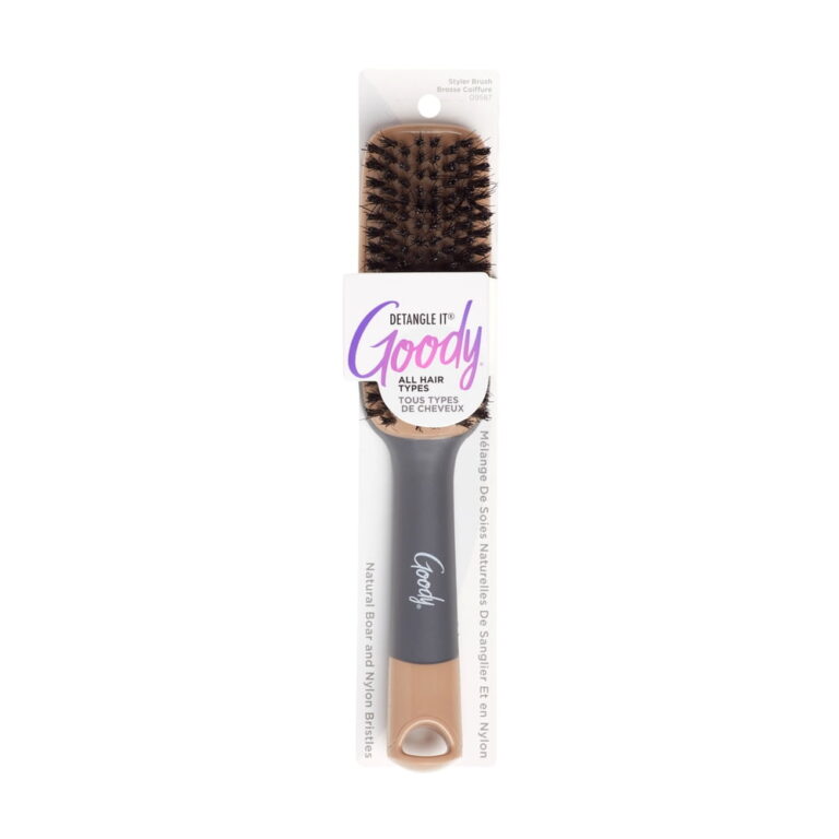 Goody Detangle-It Boar Styler Brush featuring Shine Boosting Soft Bristles For All Hair Types â 1 Count