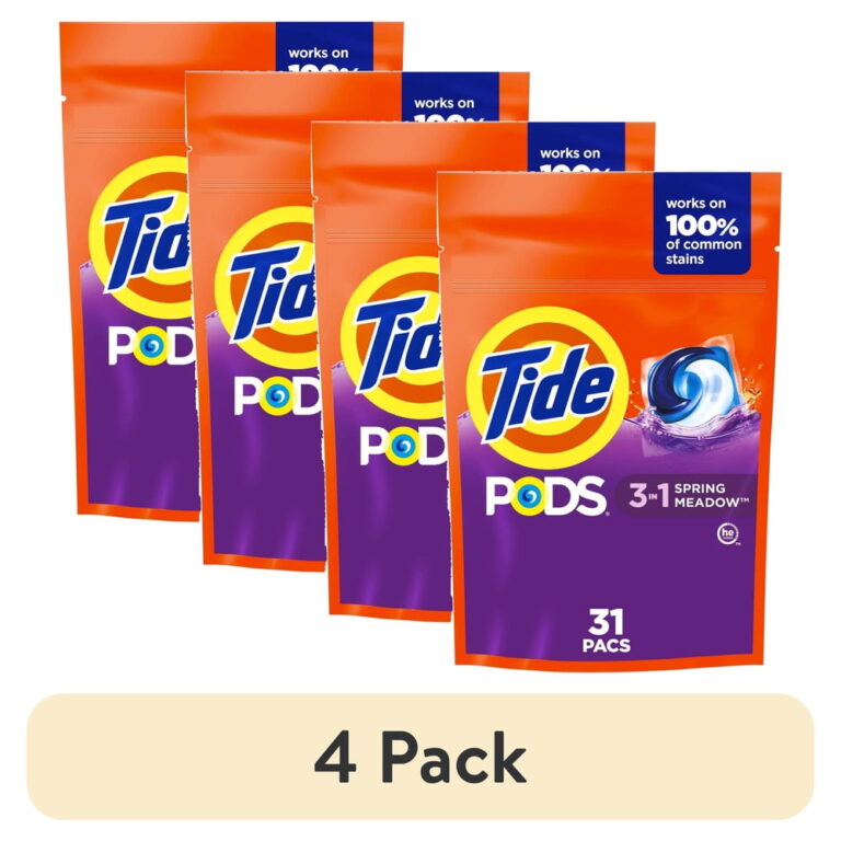 (4 pack) Tide PODS Liquid Laundry Detergent Packs â 31 Count / Spring Meadow Scent