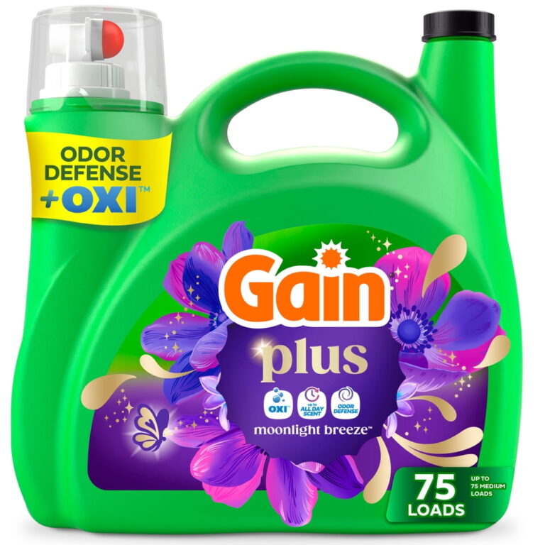 Gain Plus Laundry Detergent Liquid â 75 Loads / 99 fl oz / Moonlight Breeze Scent / Now featuring Odor Defense + OXI