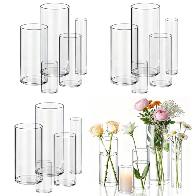 20pcs Modern Glass Cylinder Vase â Wedding Party Decor featuring Wide Mouth / Mibote Floral Vase for Home Decor