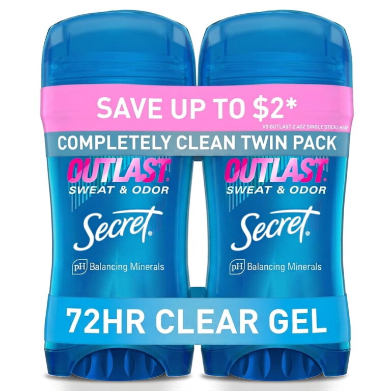 Secret Outlast Antiperspirant Deodorant for Women â Twin Pack / 2.6 oz / Completely Clean / Clear Gel