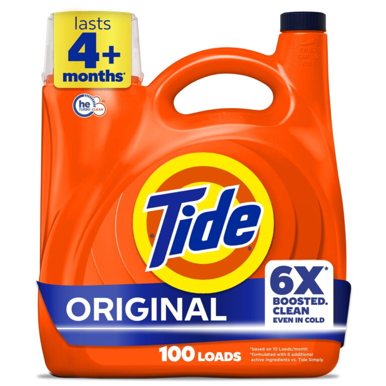 Tide Laundry Detergent Liquid featuring 6X Boosted Cleaning Power â 100 Loads / 125 fl oz / Original Scent