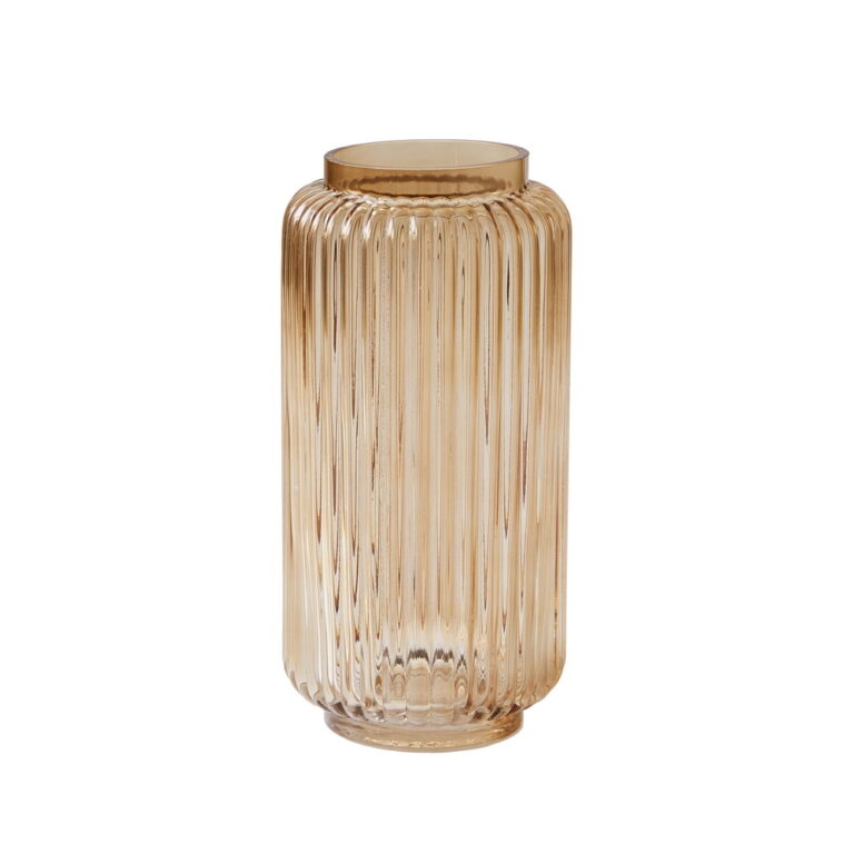 Better Homes & Gardens Ribbed Glass Vase â Champagne / 10 in